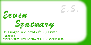 ervin szatmary business card